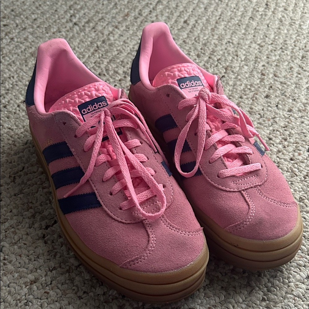 Adidas Women's Pink and Navy Sneakers